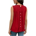 thumbnail image 3 of fatyb Women's Tank Tops Ruffle Hem Sleeveless Tshirts Crewneck Casual Plain Lightweight Summer Blouses, 3 of 6