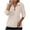 Beige, variant on Women's Solid Color Lapel Zipper Sweatshirt, Lightweight Breathable No Hood Pullover Top with Casual Comfort Fit for Four Season Daily Wear, Travel, Home, Vacation and Street Fashion Beige L