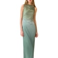 thumbnail image 2 of Fortune Women Gradient Print Long Dresses Sleeveless Ruched Bodycon Tank Dress, 2 of 9