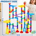 thumbnail image 6 of Joyfy 150 Pcs Glowing Marble Run, Construction Building Blocks Toys with 5 Glow in The Dark Glass Marbles, Birthday Easter Gift for Boys & Girls, 6 of 8