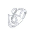 thumbnail image 2 of AFFY Round Shape White Natural Diamond Double Open Heart Ring In 10K Solid Gold-Ring Size-9, 2 of 2