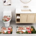 thumbnail image 3 of FMSHPON Merry Christmas 4 Piece Bathroom Set Shower Curtain Bath Rug Contour Mat and Toilet Lid Cover, 3 of 7