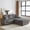 Grey, variant on 84" Corduroy Large Sofa, Mid-Century Modern Sofa with Storage, Oversized Sofa Chair with Cup Holder for Living Room, Grey