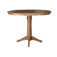 thumbnail image 3 of 36" Round Solid Wood Extension Dining Table with 4 San Remo Stools in Distressed Oak by International Concepts, 3 of 4
