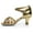 Gold, variant on Women's Latin Dance Shoes, Satin Cross Strap Low Heel Sandals, Professional Salsa Ballroom Practice Footwear for Performance, Daily Brown 34