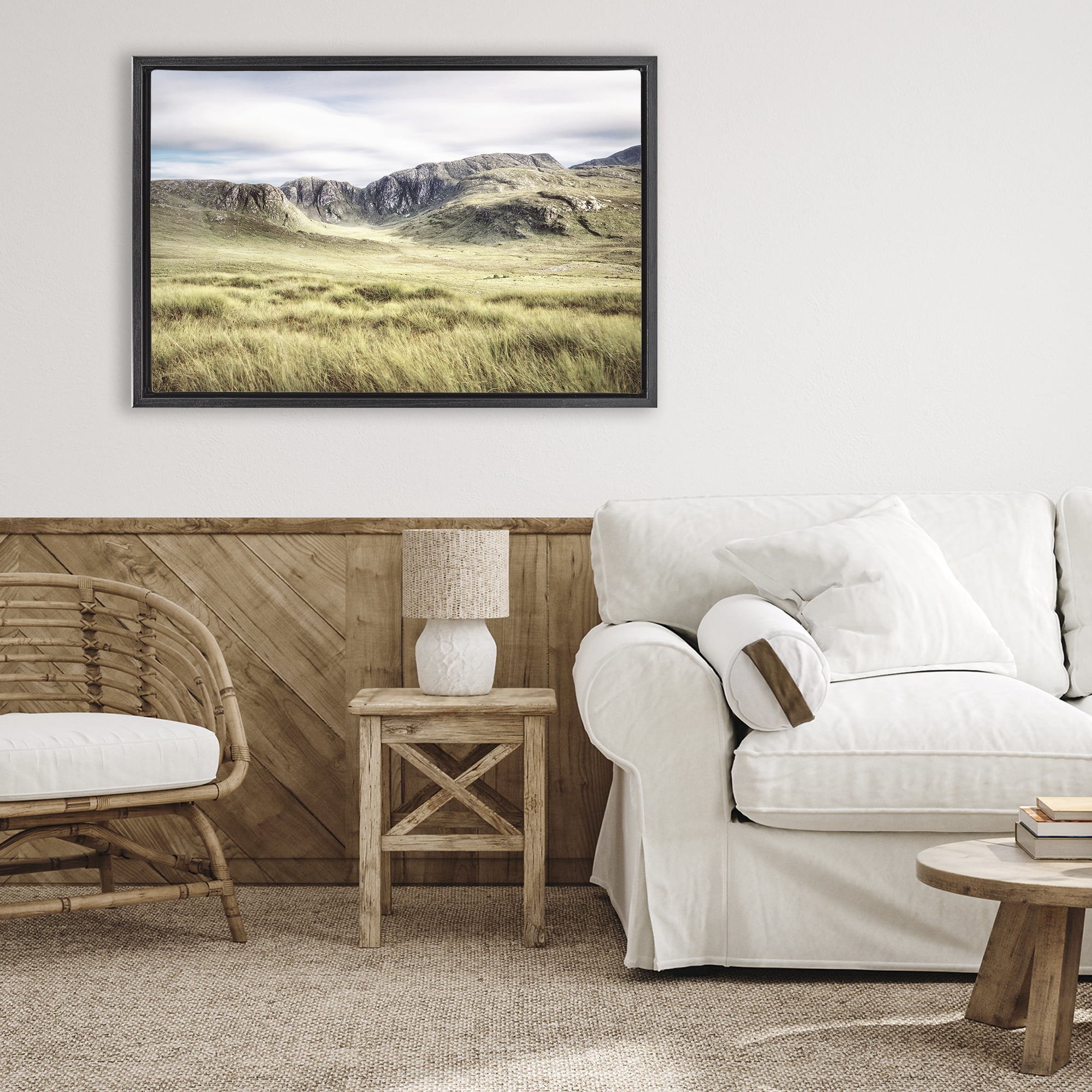 Stupell Industries Irish Countryside Hills Black Framed Floater Canvas Wall Art, design by Andy Amos
