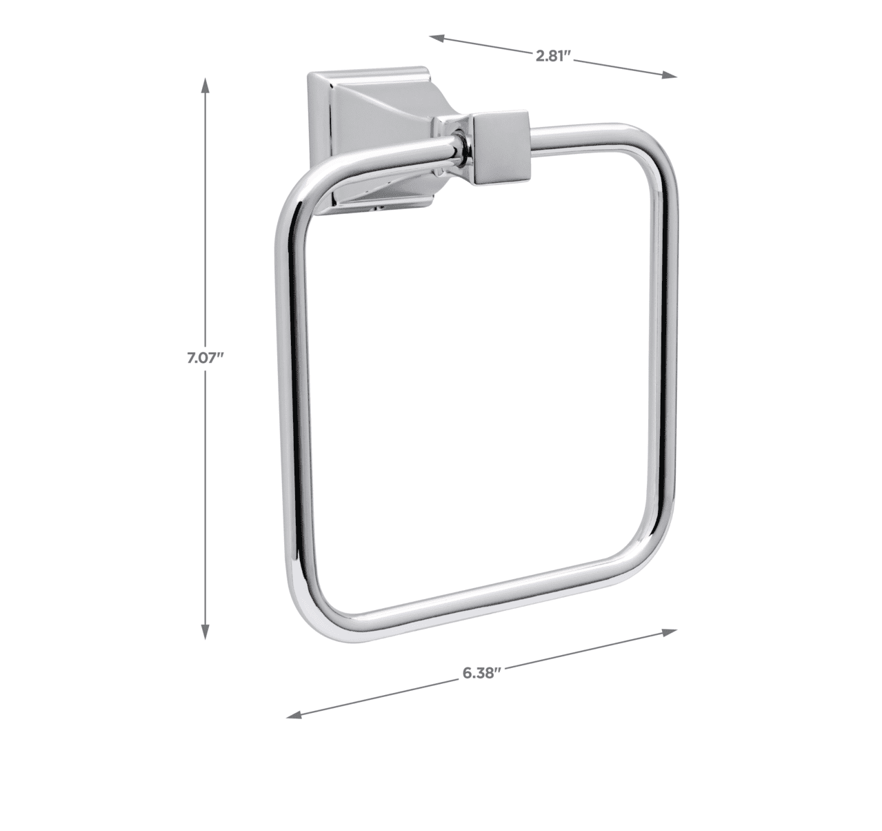 (2 pack) Better Homes and Gardens Chandler Towel Ring, Wall Mounted Bathroom Towel Holder, Chrome