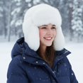 thumbnail image 2 of Trapper Hat Unisex Adult Cold Proof Russian Hat Winter Plush Lei Feng Hats Ushanka Cap Warm Hats With Ear Flaps For Skiing, Hiking, Skating, 2 of 7