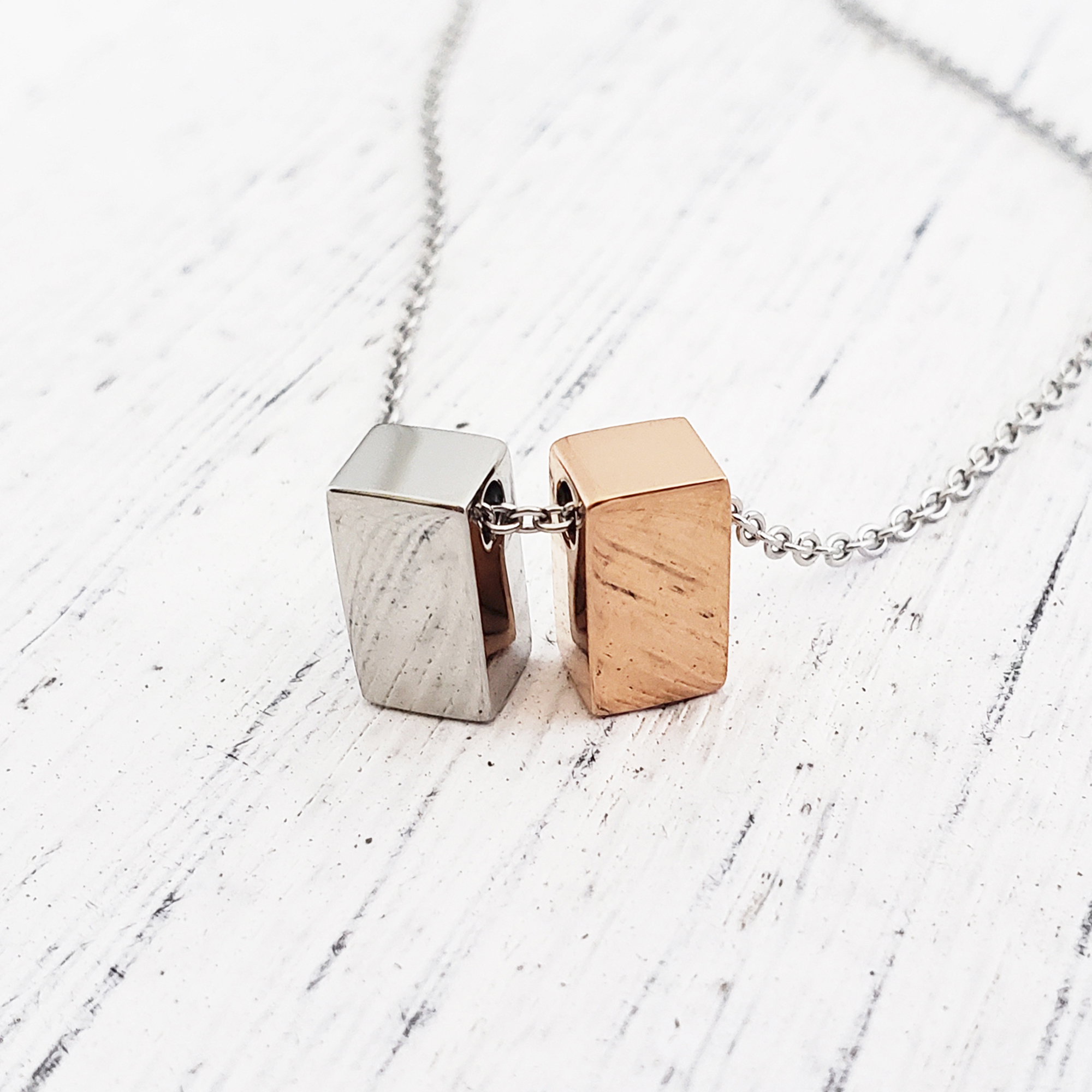To My God Mother Mother's Day Gift, Gift for Her, Godmother's Day Gift, Godmother's Gift for Mother's Day, Godmother's Day Necklace and Card[Silver and Rose Gold Cube,Blue-Purple Gradient]