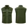 thumbnail image 5 of Sentuca Womens Vest Stand Collar Full Zip Plush Fleece Coat with Pockets Sleeveless Warm Cozy Soft Wear Jackets, Green XL, 5 of 8