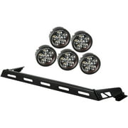 Rugged Ridge by RealTruck | 11232.07 Light Bar Kit, Hood Mounted, 5 Round; 2007-2018 Jeep Wrangler JK Compatible with Select: 2008, 2015-2018 Jeep Wrangler Unlimited