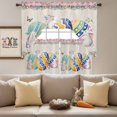 thumbnail image 4 of Easter Colored Eggs Swag Curtains Valance & Tier Set, Rabbit Pink Plaid Vintage Linen Spring 3 Pcs Set Kitchen Swag Valances and Tiers 36 Inch Length Rod Pocket Curtain Drapes for Bedroom, 4 of 9