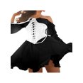 thumbnail image 5 of Sunisery Off Shoulder Mesh Renaissance Dress Women Short Dress Irregular Adjustable Lace Up Long Puff Sleeve Swing Dress With Bustier, 5 of 7