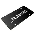 thumbnail image 3 of Nissan Juke 3D Silver Brush Metal Look Logo Black Stainless Steel License Plate, 3 of 5