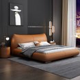 thumbnail image 1 of Italian extremely simple leather bed wedding bed master bedroom big bed modern simple light luxury leather double bed My Lux Decor Round, 1 of 5