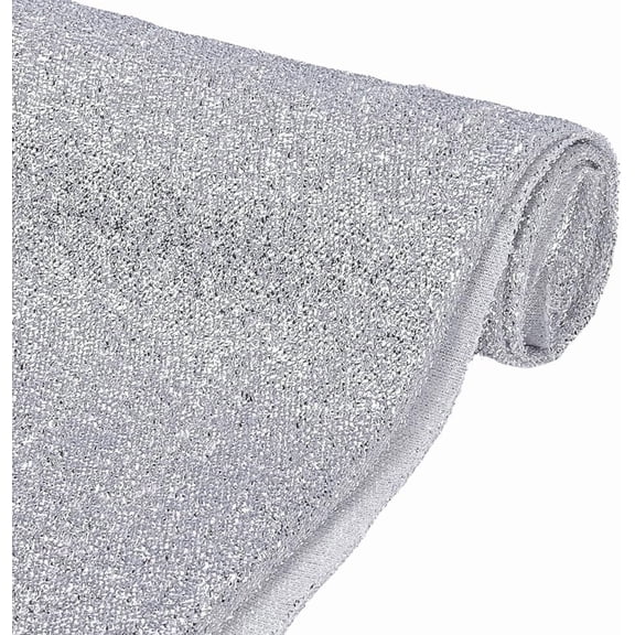 1.09 Yards Sparkling Tinsel Lurex Fabric 59inch Wide Glitter Polyester Fabric by The Yard Gainsboro Color Metallic Glitter Fabric for Crafting Sewing DIY Projects Tablecloth Party Decor