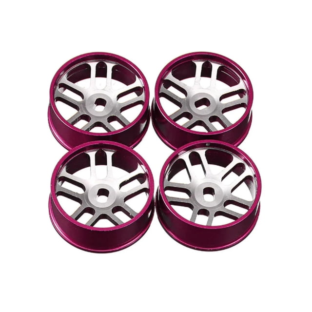 Tholdsy 4 piezas de coche de Control remoto 1/28 buje de rueda modelo rojo