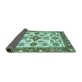 thumbnail image 2 of Ahgly Company Indoor Round Oriental Turquoise Blue Traditional Area Rugs, 4' Round, 2 of 4
