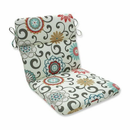 Pillow Perfect Outdoor/ Indoor Pom Pom Play Peachtini Rounded Corners Chair (Best Way To Store Outdoor Cushions)