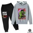 thumbnail image 4 of Sudadera con capucha de Hulk para niños, chándal para niño y niña, conjunto de ropa de sudadera para primavera, otoño e invierno, pantalones con capucha de superhéroes de Marvel, traje para niños, 4 of 5