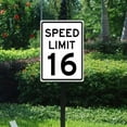 thumbnail image 4 of Speed Limit 16 Sign White Black Metal Sign Street Sign 7.8x11.8 Inch, 4 of 4