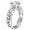 thumbnail image 2 of AFFY 1.5 Carat Round Shape Simulated Pink Morganite Filigree Engagement Ring 14K Solid White Gold Ring Size-10, 2 of 2