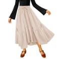 thumbnail image 3 of Sentmoon Jupe Longue Maxi Taille Haute Jupe Femme Confortable Couleur Unie Coupe Régulière Jupe Mini pour Femme pour Usage Quotidien Décontracté P-2TG, 3 of 7