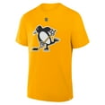 thumbnail image 2 of Men's Fanatics Evgeni Malkin Gold Pittsburgh Penguins Authentic Stack Name & Number T-Shirt, 2 of 3