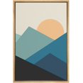 thumbnail image 3 of PixonSign Framed Canvas Print Wall Art Triangular Mountains and Sun Abstract WildLife Illustrations Modern Art Rustic Scenic Colorful Multicolor Boho Decor for Living Room, Bedroom - 16"x24", 3 of 5