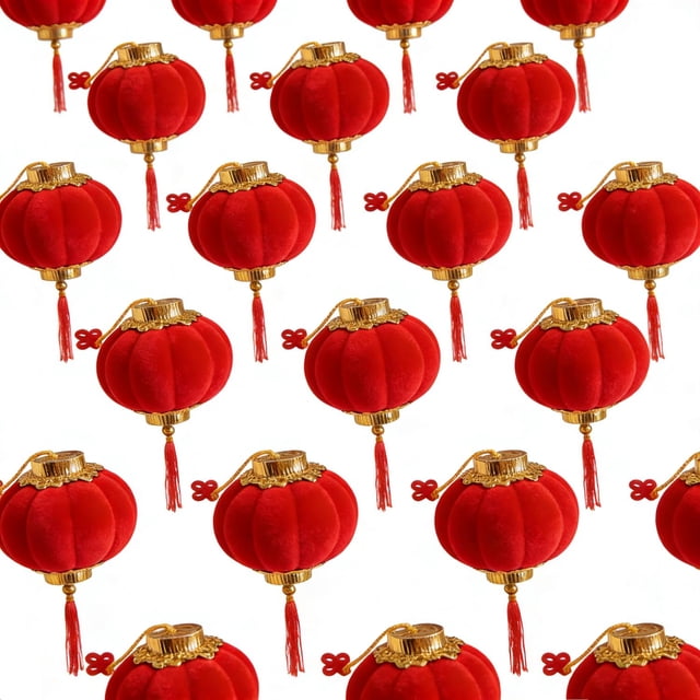 Linternas chinas para iToids en miniatura, terciopelo rojo, 7,5 cm (16 unidades)