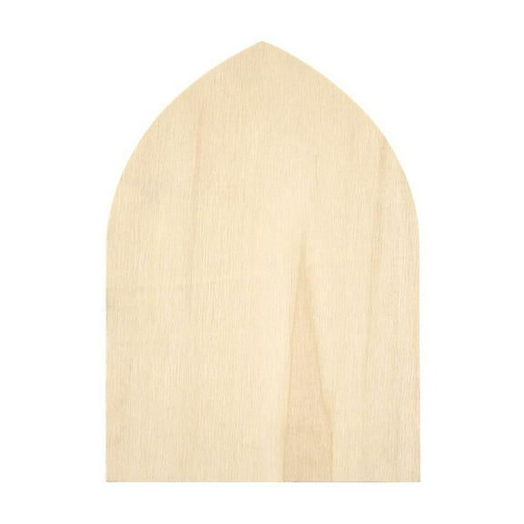 Plaid Wood Surfaces Gothic Arch Plaque, 5" x 7"