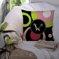thumbnail image 3 of Carolines Treasures AM1002-WPW1414 Letter W Monogram - Retro in Black Fabric Decorative Pillow  14Hx14W multicolor, 3 of 4
