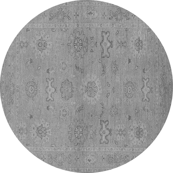 Ahgly Company Indoor Round Oriental Gray Traditional Area Rugs, 3' Round