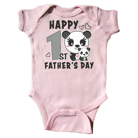 

Inktastic Happy 1st Fathers Day with Pandas Gift Baby Girl Bodysuit