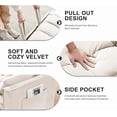 thumbnail image 3 of avobird 3 in 1 Convertible Sleeper Futon Sofa Bed, 55" Pull Out Sofa Bed with Storage Pocket/Side Pocket/2 Pillows for Living Room, Beige, 3 of 6