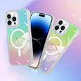 thumbnail image 6 of Laser Case Designed for iPhone 14 Pro Max Compatible with Magsafe Fluorescent Iridescent Transparent Phone Case for Women Men Soft TPU Bumper Hard Back Shockproof Protective Cover-Clear, 6 of 12