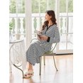 thumbnail image 4 of Oudiya Womens Long Nightgown Striped Nightshirt V-Neck Botton Down Loungewear Casual Sleepwear with Pockets, S-4XL, 4 of 6