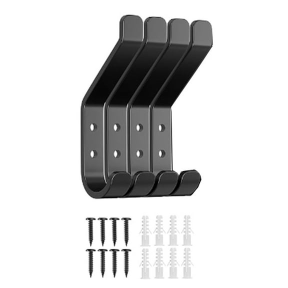 Heavy Duty Wall Hooks (20LB Capacity) - Stainless Steel Coat Hooks for Hanging Towels, Hats, Backpacks & Keys - Wall Mounted Black Metal Hangers for Closet, Bathroom & Entryway (3.74")