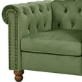 thumbnail image 3 of AmoDwell Tufted Velvet Sofa Couch for Living Room, Plush Rolled Arm 3-Seater Sofa Couch with Nailhead Trim and 2 Neck Roll Pillows, Small Apartment Chesterfield Sofa, 3 of 11