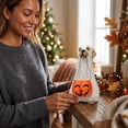 thumbnail image 7 of Cadancy Halloween Decor Ghost Dog Statue Holding Pumpkin Basket Figurine for Tabletop Mantle Shelf Home Living Room Bedroom Fall Holiday Gift Party Decor, 7 of 7