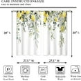 thumbnail image 2 of Eucalyptus Botanical Leaves Yellow Lemon Kitchen Window Curtains Herb Plant Floral Fruit Small Window Treatment Sage Green Cafe Short Curtains for Bathroom Treatment Tier Drapes 27.9x39 inch, 2 of 6