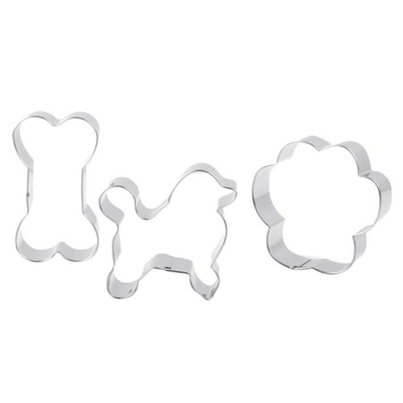 

3 Pcs 430 Stainless Steel Cake Mold Pet Dog Biscuits Shaped Cookie Cutter Mold DIY Chocolate Mould Cupcake Dessert Baking Mold (