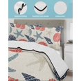 thumbnail image 4 of Quilts Twin Size Bedding Set, Red Blue Coastal Lightweight Quilted Comforter, Starfish Shell Coral Summer Beach Rustic Soft Reversible Bedspread Coverlet with Pillow Covers for All Season, 68" x 86", 4 of 7