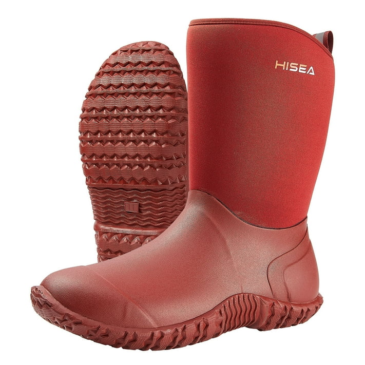 HISEA Women's Rubber Garden Boots Waterproof Insulated Yard Gardening