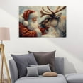 thumbnail image 5 of Santa's Reindeer Framed Christmas Canvas Wall Art for Living Room, Winter Pictures Wall Decor Prints Size 24''x36''-Gategoo, 5 of 5