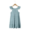 thumbnail image 2 of Ketyyh-chn99 Robe d'Été Sans Manches pour Fille Robe d'Été pour Bébé Fille Robe Décontractée Sans Manches à Volants Taille pour 4-5 Ans, Bleu Ciel, 2 of 4