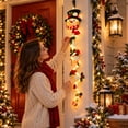 thumbnail image 4 of 47.24Inch Christmas Wall Hanging Light Decoration Snowman With Black Hat Glowing Christmas Door Hanger Festive Hanging Ornament For Wall Fireplace And Entryway, 4 of 5