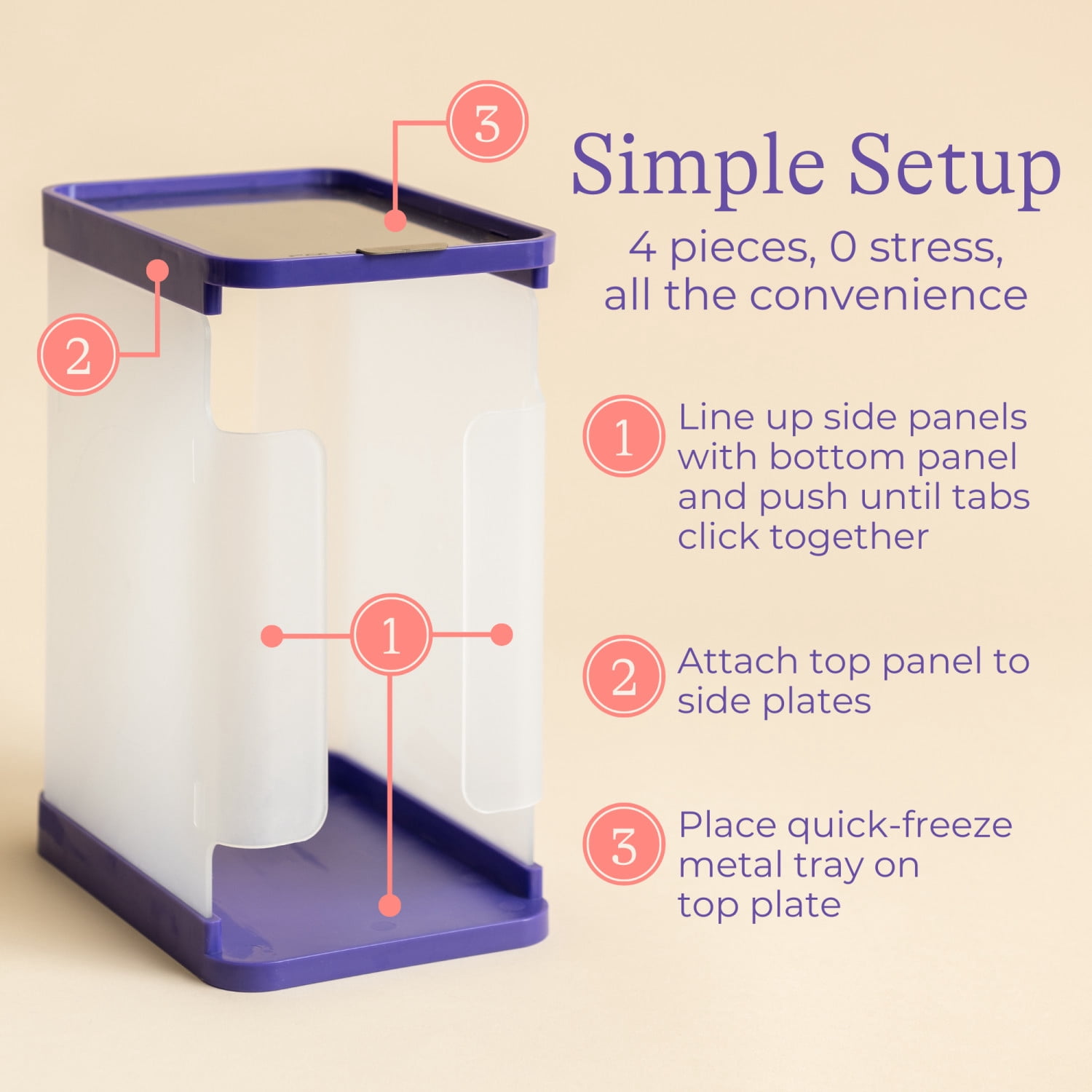 Lansinoh Breast Milk Storage Container, Freezer Organizer, Holds 10 Milk Bags, Includes 5