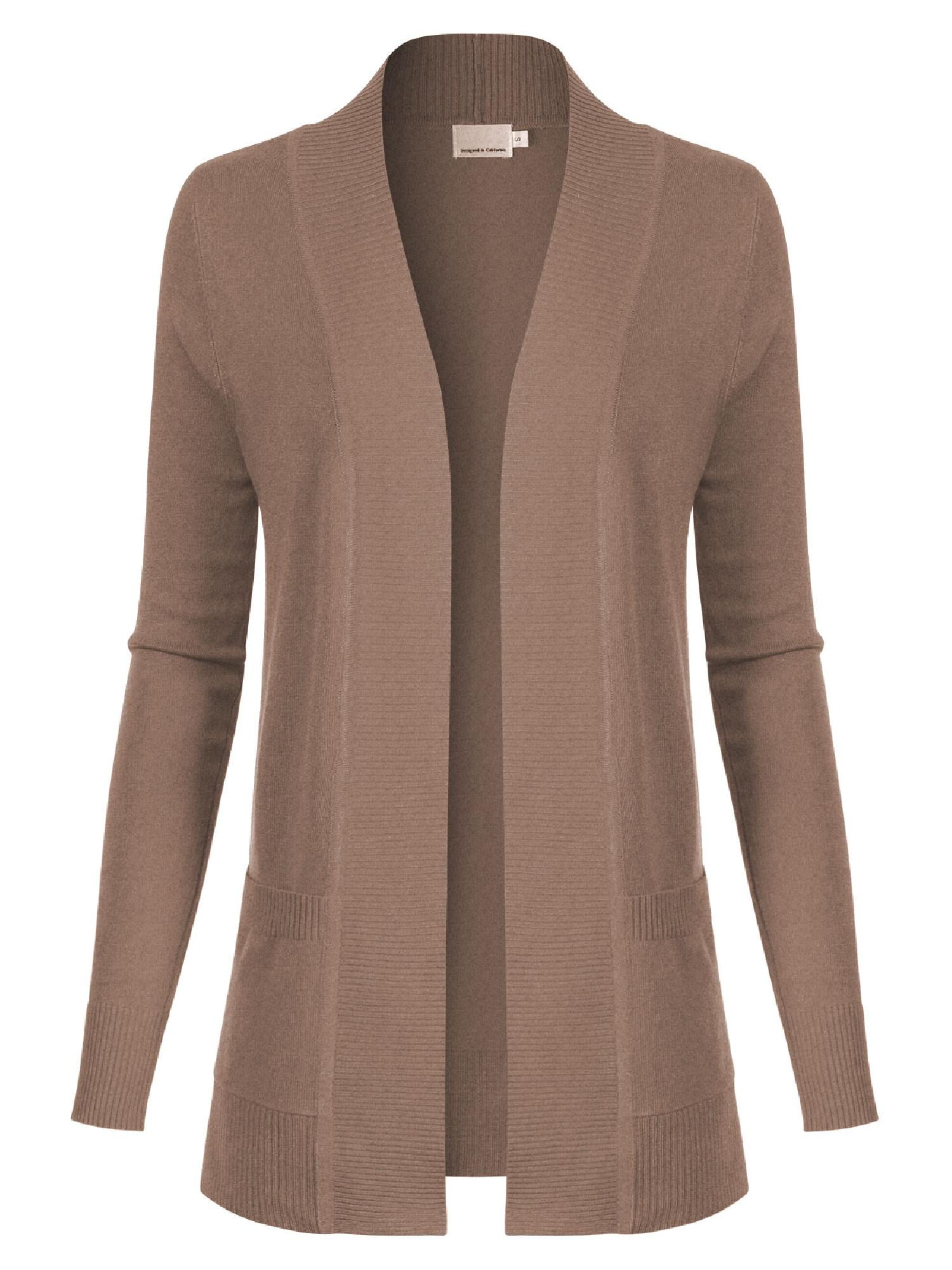 camel open front cardigan