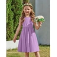 thumbnail image 6 of Arshiner Toddler Girls Summer Dress Back Bowknot Sleeveless Twirly Casual Beach Party Sundress with Pockets, 6 of 6